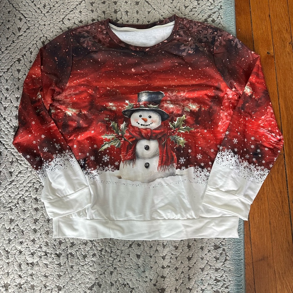 Festive Red Snowman Sweater